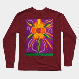 6 Flower Purple Long Sleeve T-Shirt